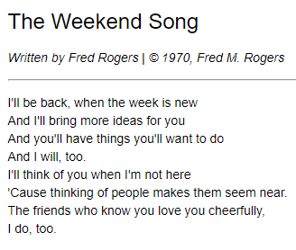 The Weekend Song